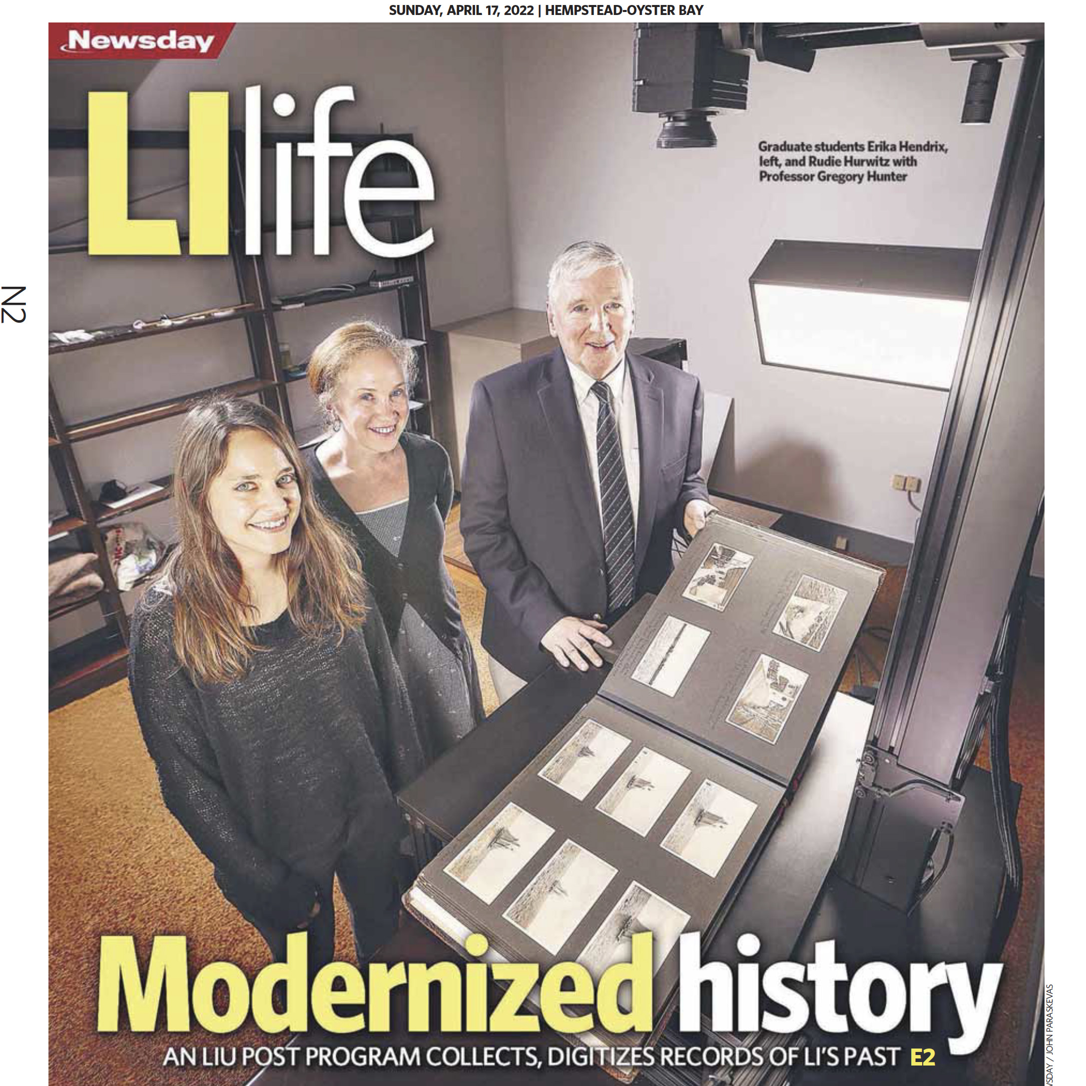 NEWSDAY COVERAGE: LIU Post is Using a $1.5M Grant from the Robert David Lion Gardiner Foundation to Preserve LI History for the Digital Age